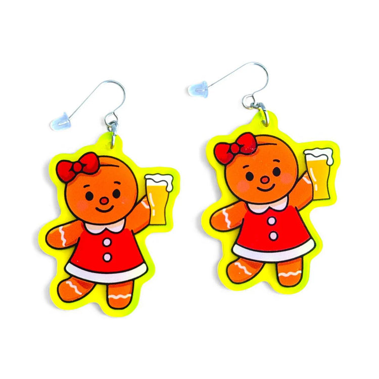 Gingerbeer Girl Holiday Earrings - 50% Donated to The AMICA Center for Immigrant Rights