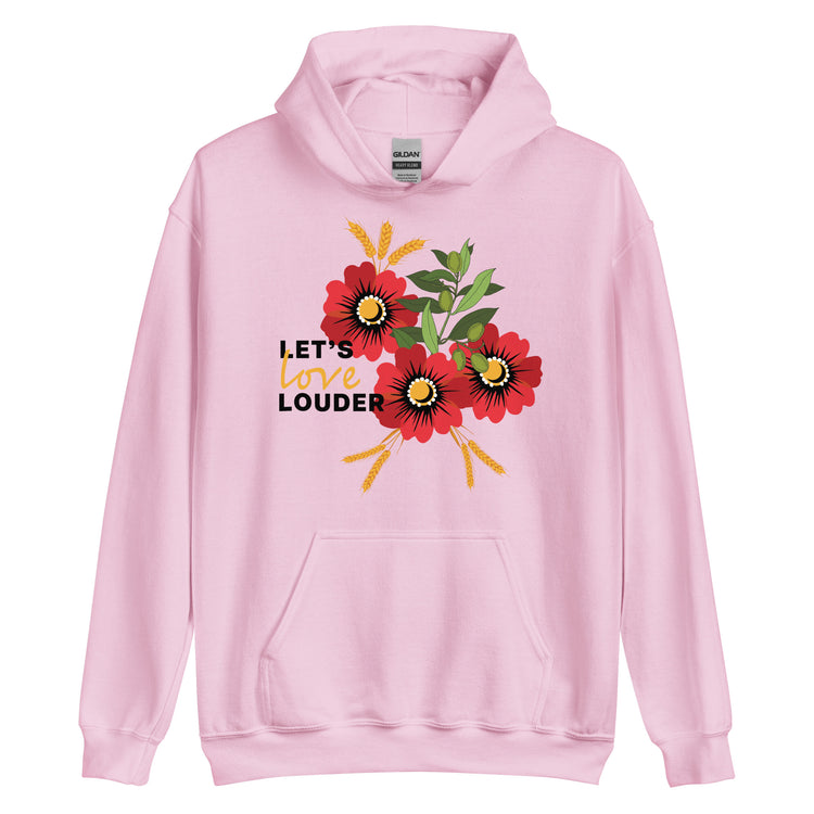 Let's Love Louder - Black Ink - Style 2 - Unisex Hoodie