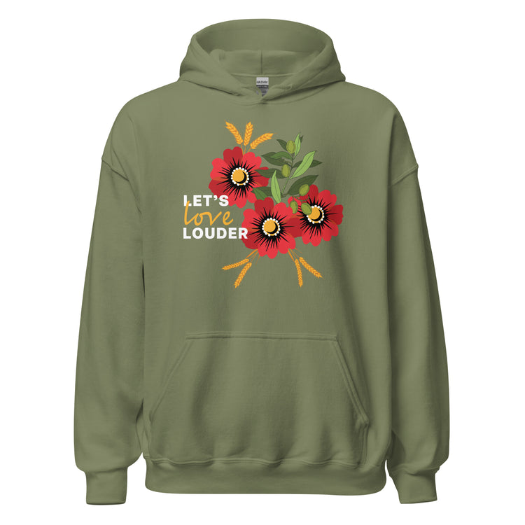 Let's Love Louder - White Ink - Style 2 - Unisex Hoodie