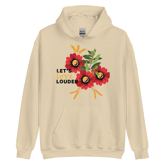 Let's Love Louder - Black Ink - Style 2 - Unisex Hoodie