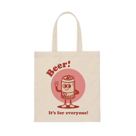 Beer! It's for Everyone! Red Canvas Tote Bag