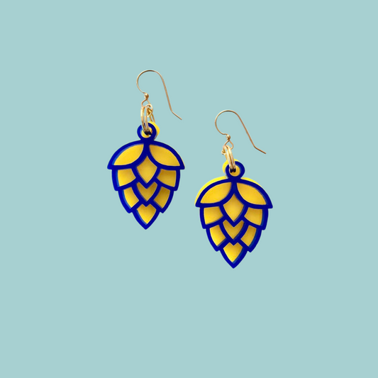 Blue Hops Earrings - Ukraine Benefit